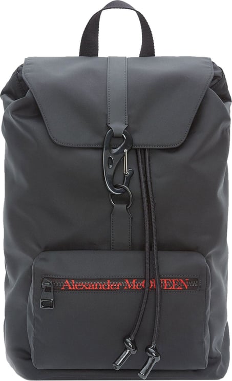 Alexander McQueen Alexander Mcqueen Urban Logo Print Backpack Zwart