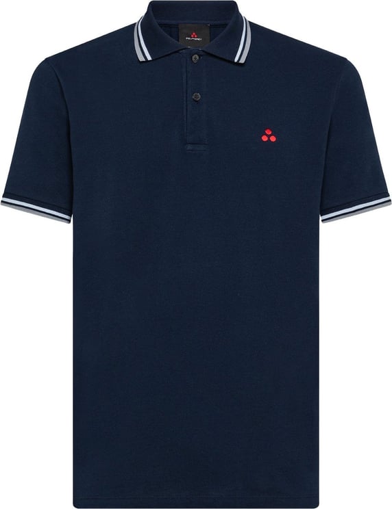 Short-sleeved polo shirt in stretch cotton.