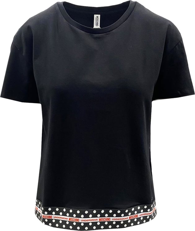 Moschino Moschino Underwear Dot Print Detail Logo T-Shirt Zwart