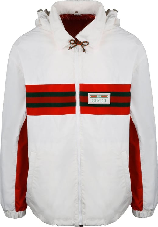 Gucci Gucci Gg Web Hooded Jacket Wit