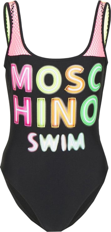 Moschino Moschino Swim Fluo Logo Swimsuit Zwart