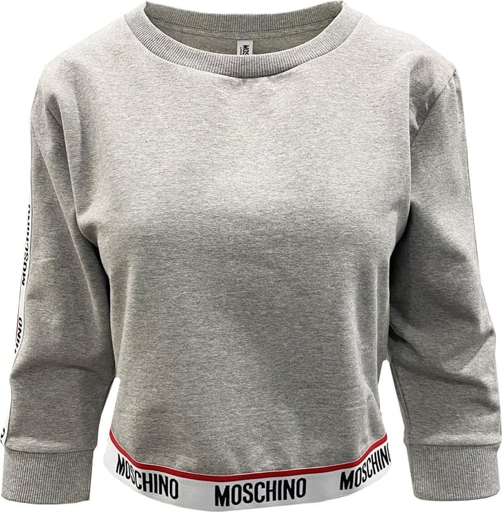 Moschino Moschino Underwear Cropped Logo Sweatshirt Grijs