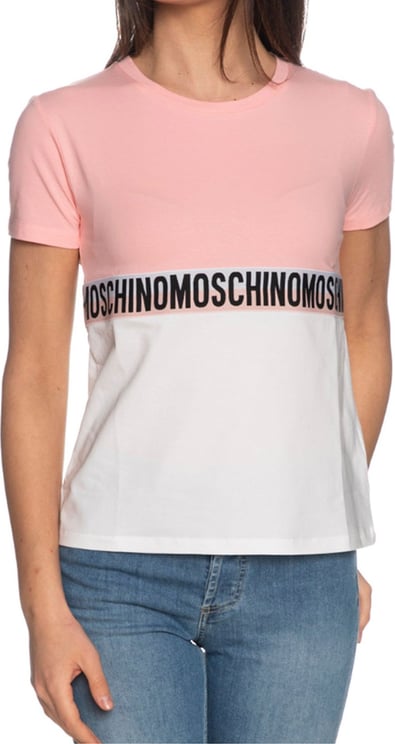 Moschino Moschino Underwear Logo Cotton T-Shirt Roze