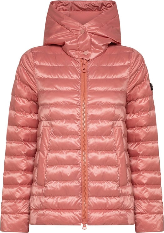 Peuterey Regular fit eco-friendly down jacket with wide collar and hood Roze
