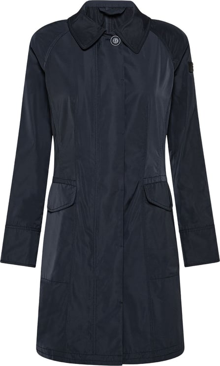 Peuterey Smooth fitted trench Blauw