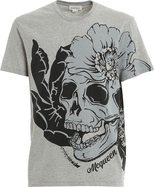 Alexander McQueen Alexander Mcqueen Skull Print Cotton T-Shirt Grijs