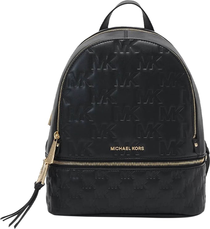Michael Kors Rhea Monogram Black Backpack Black Zwart