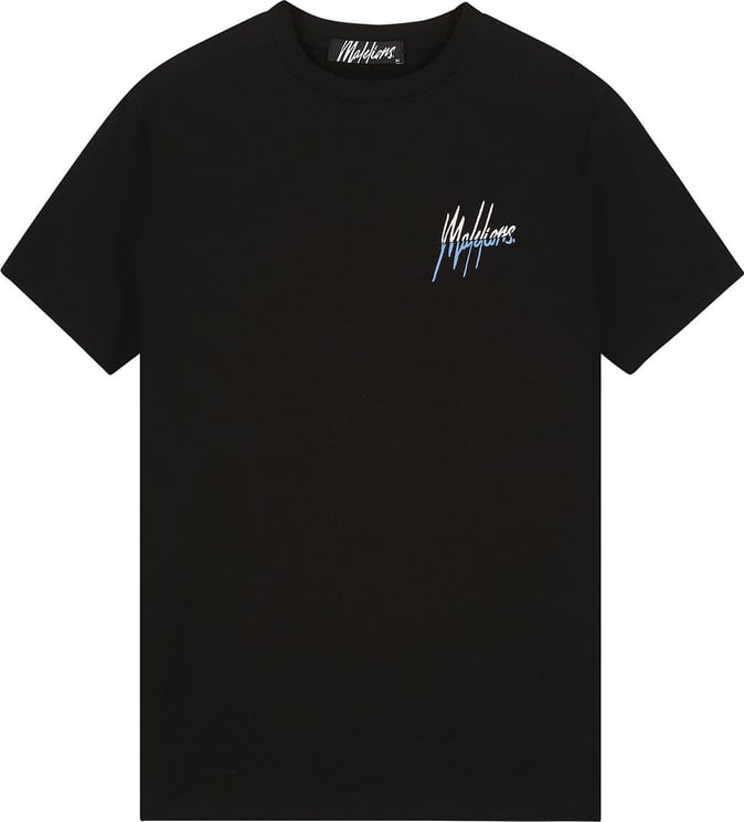 Malelions Men Split T-Shirt -Black/Vista Blue Zwart