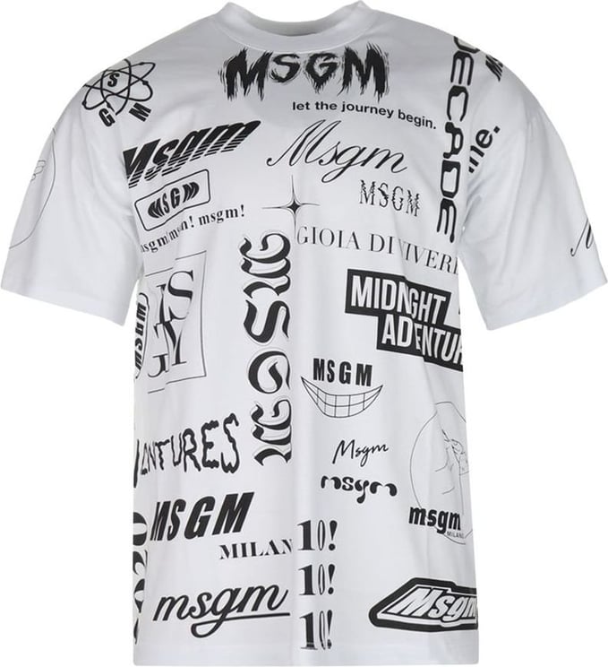 MSGM T-shirt Text White Wit