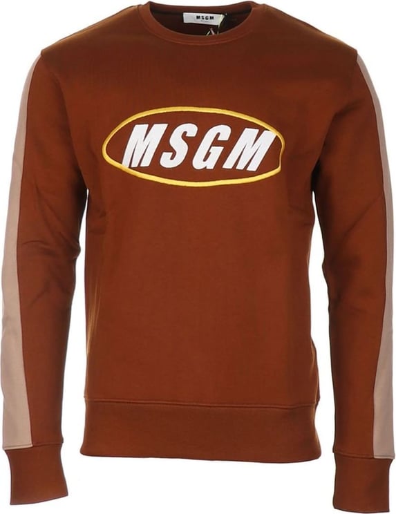 MSGM Sweater Dark Brown logo Bruin