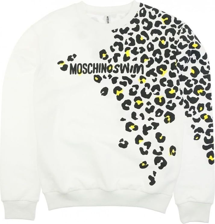 Moschino Sweatshirt met zwart-wit-geel print Wit