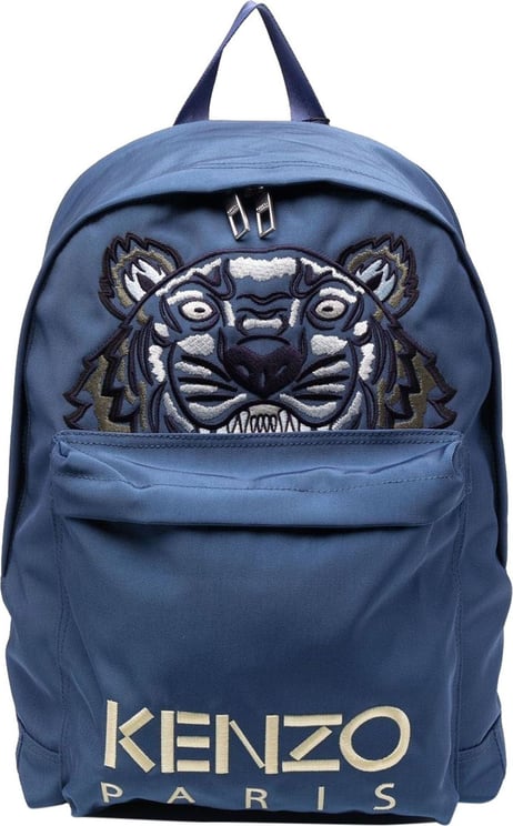 signature tiger head print zipped backpack