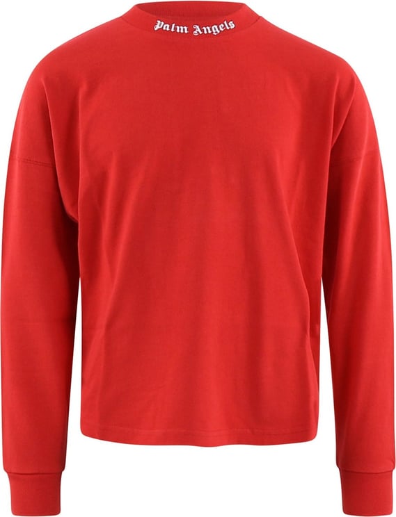Palm Angels Classic Over Logo Tee L/S Red Rood
