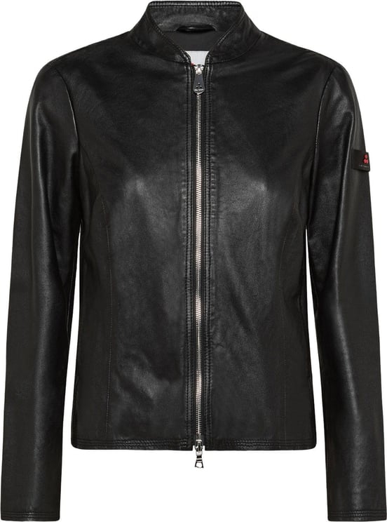 Peuterey Soft leather biker jacket Zwart