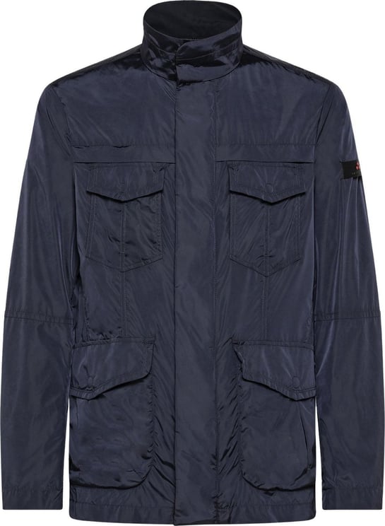 Peuterey Taffeta field jacket with four pockets Blauw