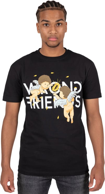 Wrong Friends Angels t-shirt Zwart