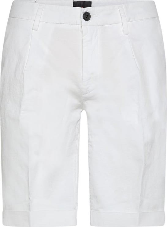 Peuterey VINCA COL - Slim-fit cotton and linen Bermuda shorts Wit