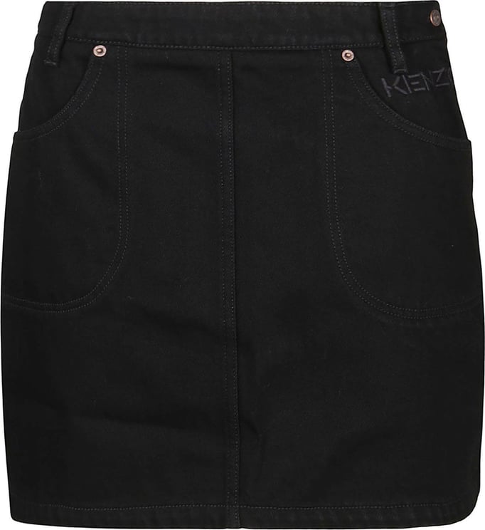 Kenzo Denim Mini Skirt Black Zwart