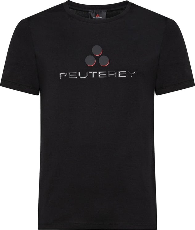 Peuterey CARPINUS O - T-shirt with front logo print Zwart