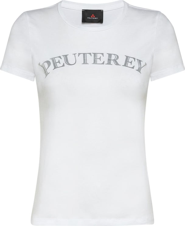Peuterey T-shirt with front metal-effect print Wit