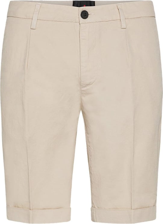 Peuterey Slim-fit cotton and linen Bermuda shorts Beige