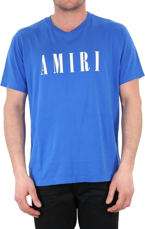 Amiri Blue T-shirt With Logo Blauw