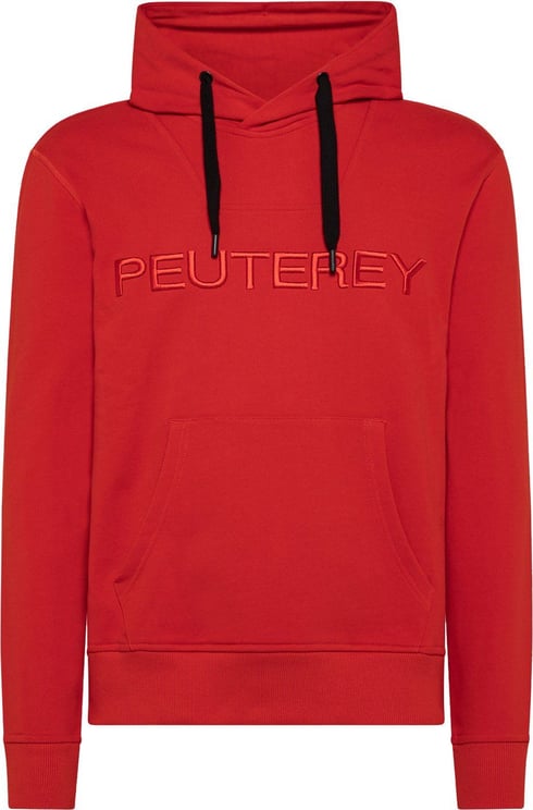 Peuterey Hooded sweatshirt with front lettering Rood