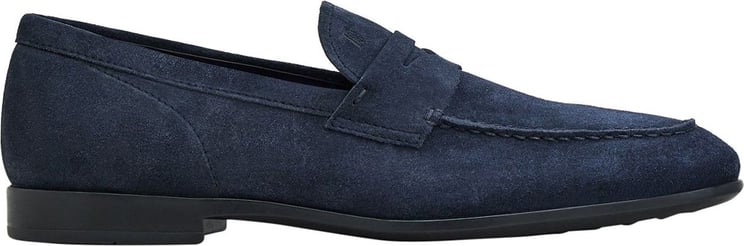 Tod's Loafers In Suede Dark Blue Blauw