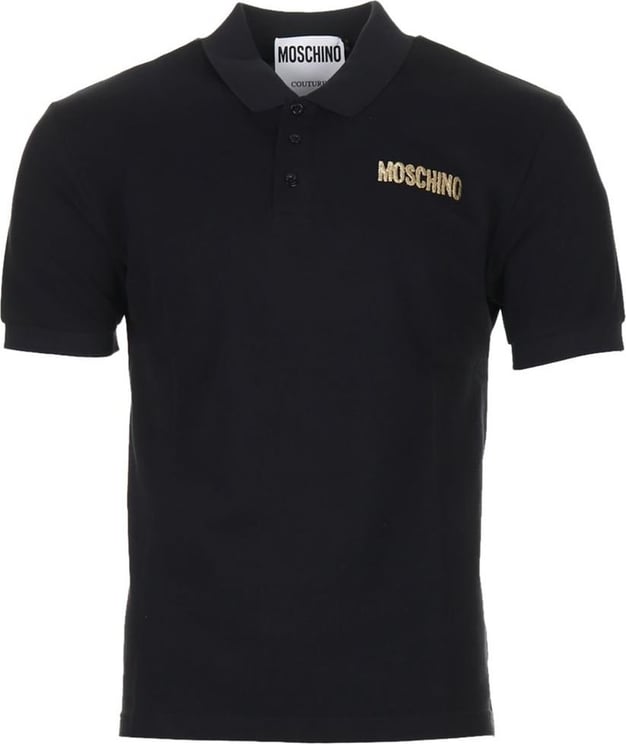 Moschino Polo Logo Gold Black Zwart