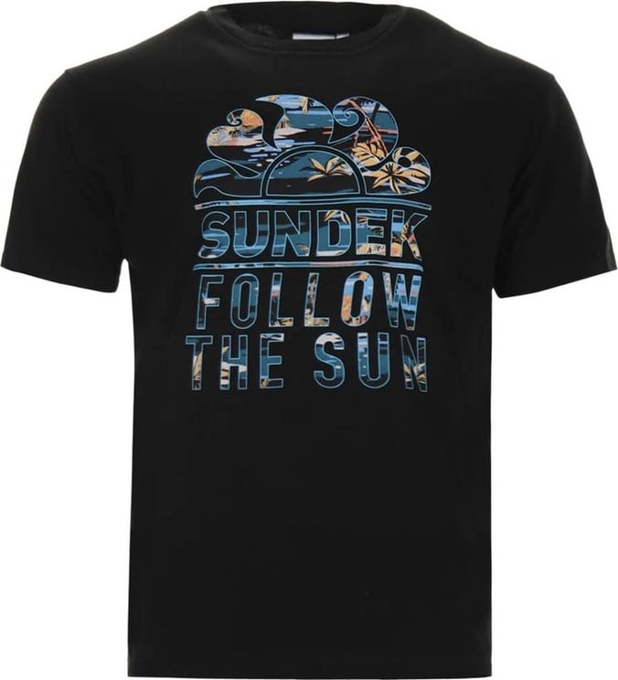 Sundek Tee New Logo Follow The Sun Surfix Zwart