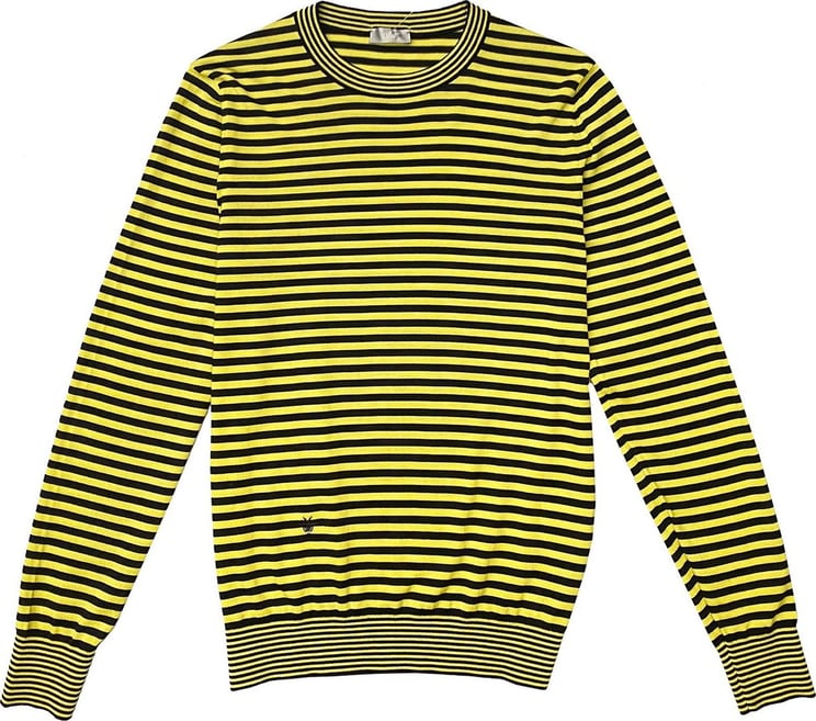 Dior Dior Striped Wool Sweater Geel