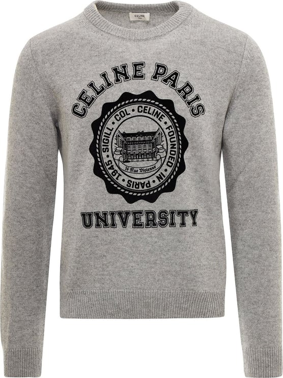 Celine Celine Logo Sweater Knit Grijs