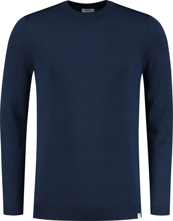 Purewhite Soft Yarn Long Sleeve Knit T-shirt Blauw