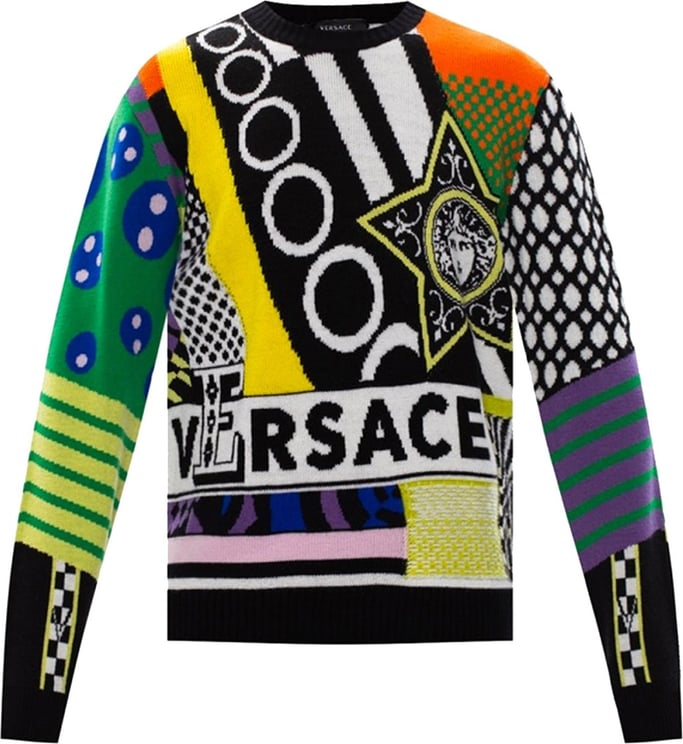 Versace Versace Logo Sweater Knit Zwart