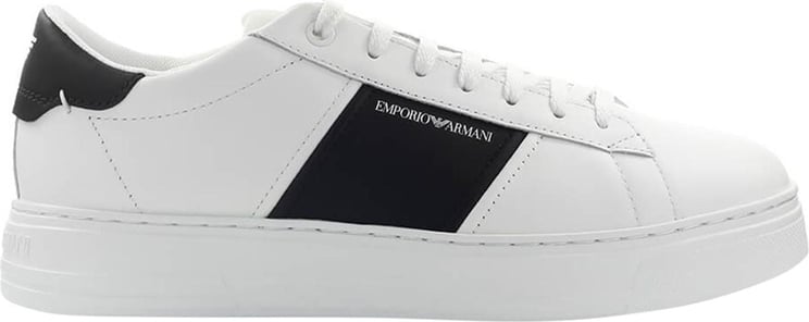 Emporio Armani White And Black Sneaker With Logo White Wit