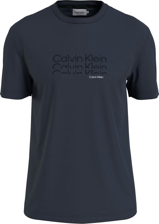 Calvin Klein Triple Logo T-shirt Donkerblauw Blue
