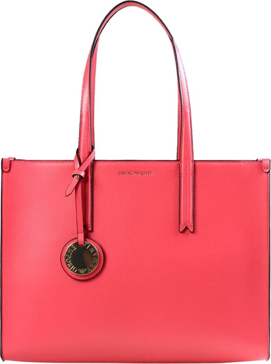 Emporio Armani Coral Faux Leather Shopping Bag Pink Roze