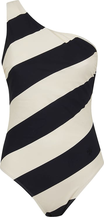 Tory Burch Printed One Shoulder One-Piece Divers