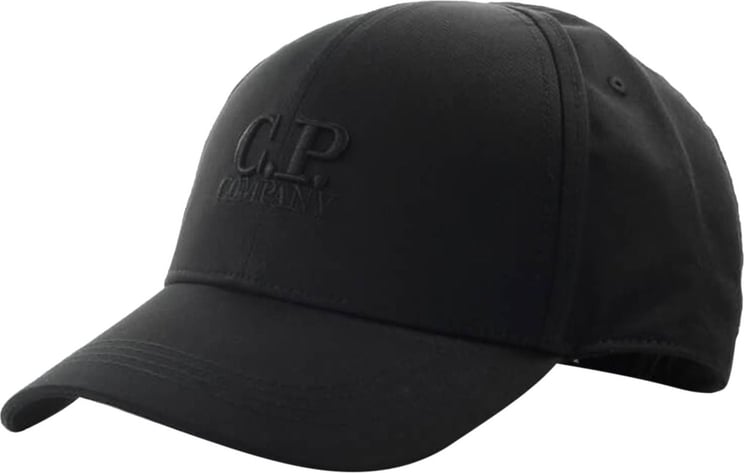 C.p. Company Black Baseball Cap With Logo Black