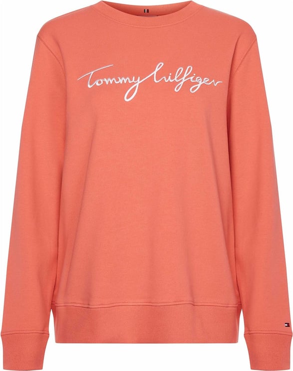 Tommy Hilfiger Logo Sweater Koraal Roze
