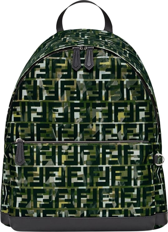 Fendi Fendi FF Monogram Camouflage Backpack Zwart