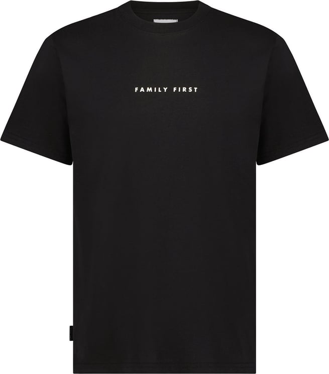 Family First Basic T-Shirt Black Senior Zwart