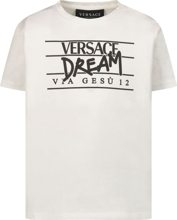 Versace Versace 1000239 1A03627 kinder t-shirt wit Wit