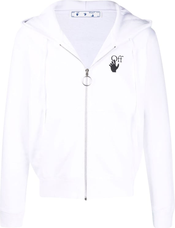 OFF-WHITE Caravaggio print zipped hoodie White