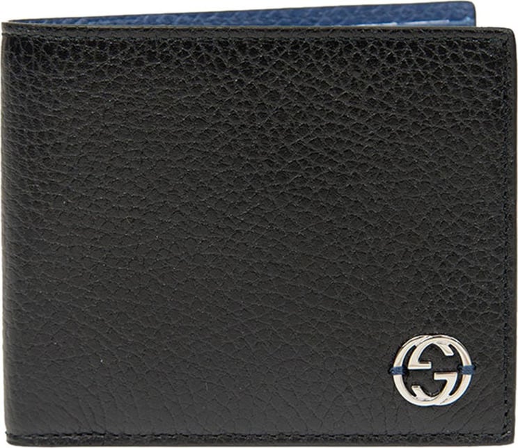 Gucci Bifold Wallet Black and Blue Man Dollar Calf Leather Mod. 610464 CAO2N 1040