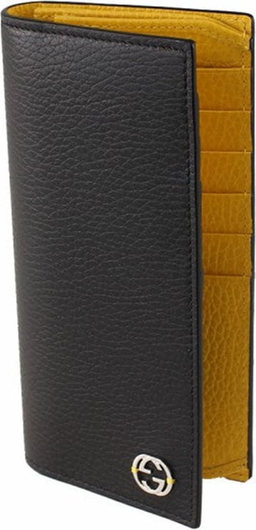 Gucci Black and Yellow Men's Wallet Dollar Calf Leather Mod. 610467 CAO2N 1041