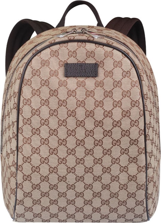 Gucci Gucci Backpack Beige Man Fabric Original GG Zipper Mod.449906 KY9NN 9873 Bruin