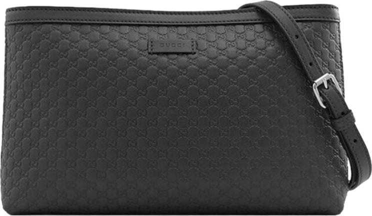Gucci Gucci Black Handbag Woman Microguccissima Leather Mod. 607723 BMJ1G 1000 Zwart