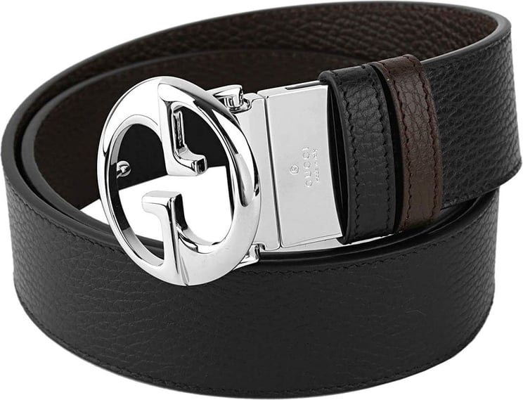 Gucci Gucci Reverse Belt Black / T.Moro Man Leather Dollar Calf Mod. 449715 CAO2N 1088 Zwart