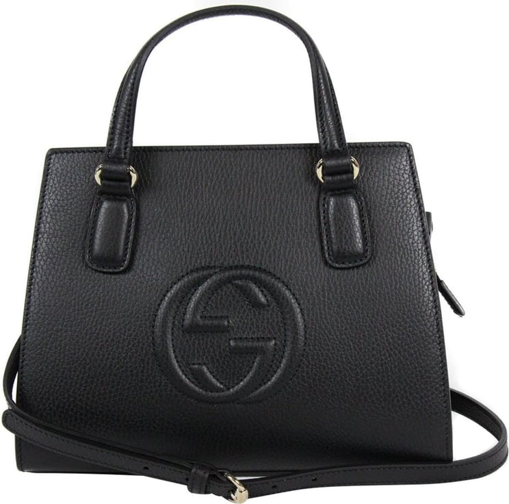 Gucci Gucci Handbag Soho Black Woman Leather Dollar Calf Mod. 607722 CAO0G 1000 Zwart